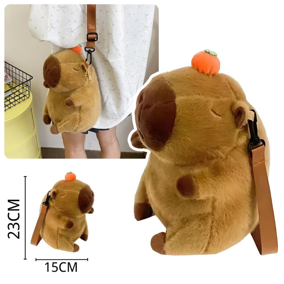 Mochila de Peluche Capybara Kawaii