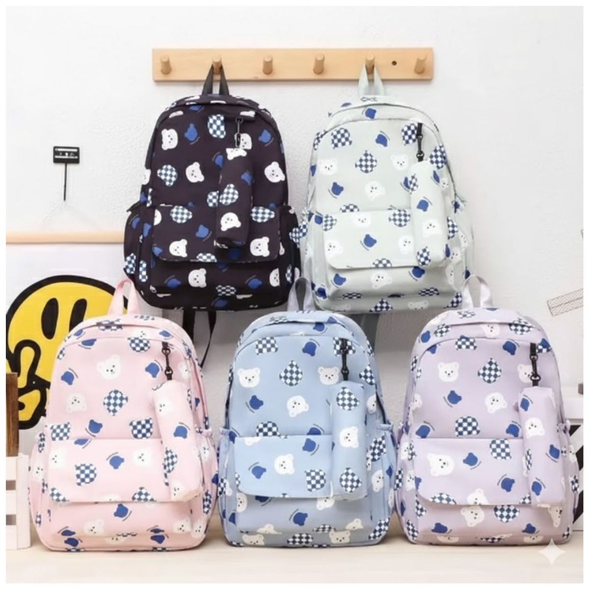 Mochila Estilo Osito Parcheado