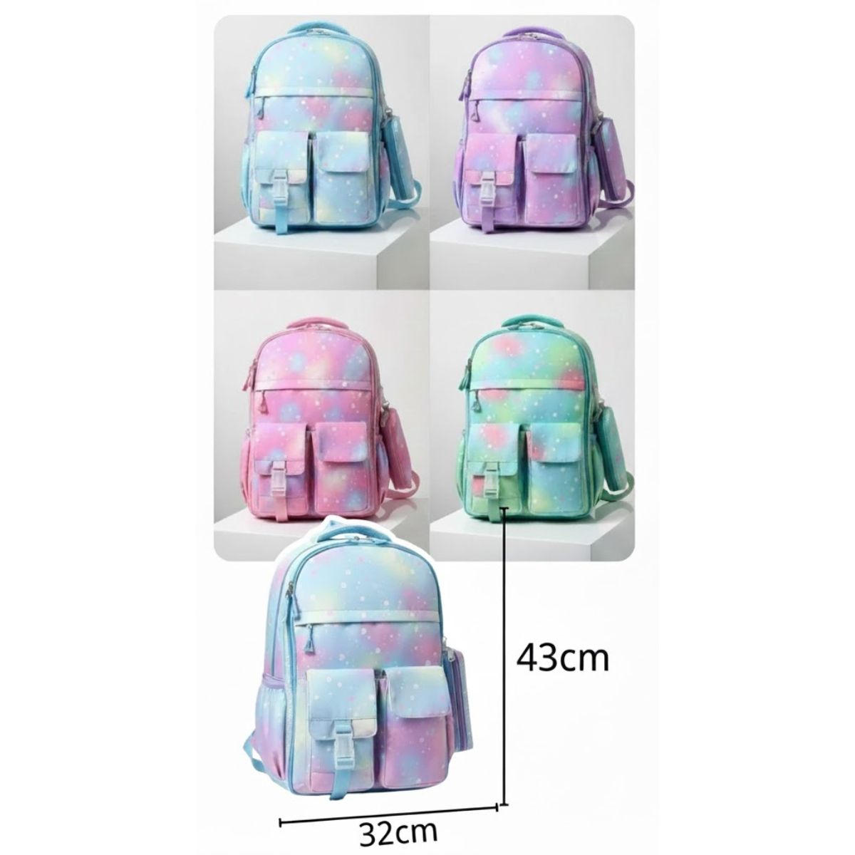 Mochila Coreano Pastel Tie-Dye
